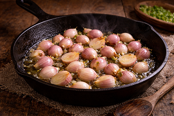 Sautéed Egyptian Walking Onion topsets.